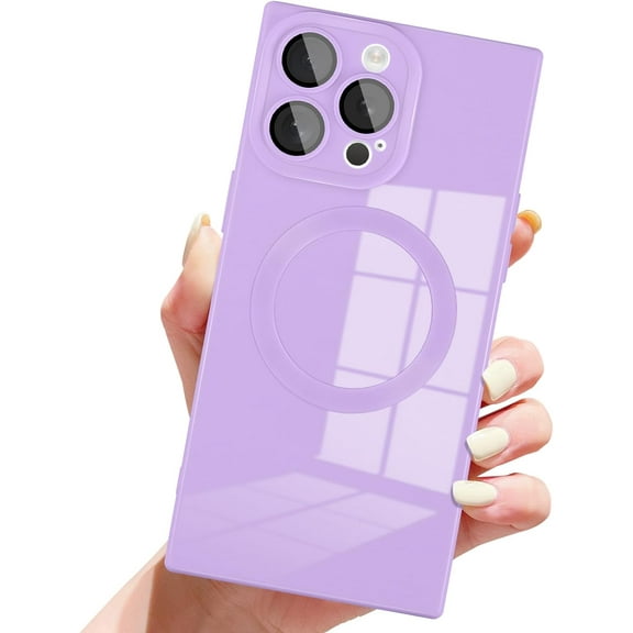 Case for iPhone 14 Pro Max Magnetic [Compatible with Magsafe] [Camera Lens Protector] Soft TPU Phone Case for Women Men Anti-Scratch Protective Cover for iPhone 14 Pro Max Light Purple