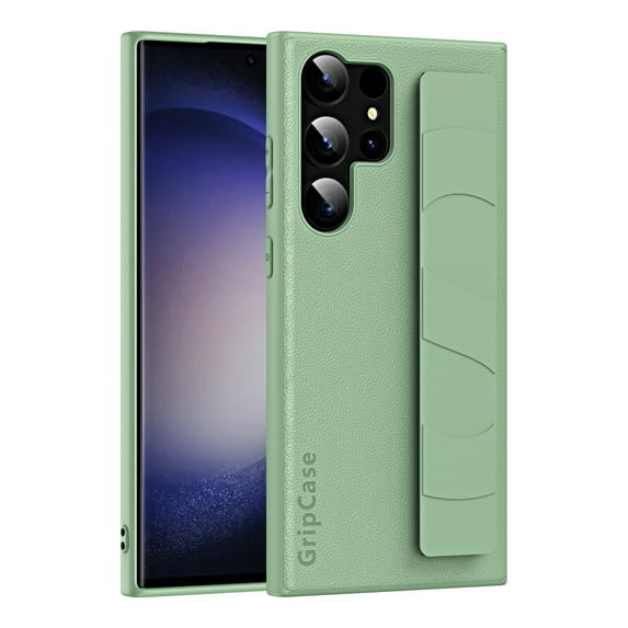 Case for iPhone 14 Pro Max, Wrist Hand Strap Case Premium PU Leather + TPU + PC Shockproof Wristband Slim Non-Slip Phone Case for iPhone 14 Pro Max,Green