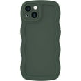 thumbnail image 1 of Case for iPhone 14 Case Wave, Curly Frame Design for Women Girls, Cute Wavy Solid Color Aesthetic Phone Case Soft Flexible TPU Shockproof Full-Body Protective Case Cover 6.1 inch - Deep Green, 1 of 12