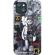 Case for iPhone 14 and for iPhone 13, 3D Silver with Trendy Robot Cartoon Design, Street Artwork Sneaker IMD Laser Shockproof Silicone Protective Cell Phone Back Cover for Boys Girls