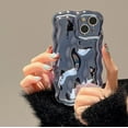 thumbnail image 1 of Case for iPhone 15,3D Meteorite Bubble Pattern Electroplate Plating Glitter Curly Wavy Frame Glossy Case,Soft TPU Shockproof Case for iPhone 15 Phone Case 6.1 Inch,Blue, 1 of 8