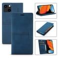 thumbnail image 1 of Case for iPhone 15 Card Slots Holder Wallet Case, Premium PU Leather + Soft Silicone Shockproof Magnetic Closure Flip Folio Cover with Kickstand Protective Case, Blue, 1 of 12