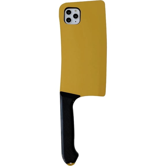 Case for iPhone 15 Case Cute Creative High Imitation Spoof Fun Soft Silicone Kitchen Knife Anti-Drop Protective Phone Case iPhone 15 Case for Women Men Gold
