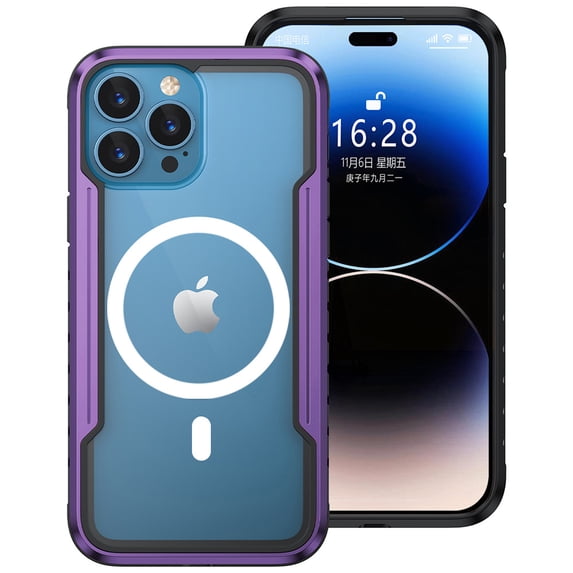 Case for iPhone 15, Clear Magnetic Phone Case Compatible with MagSafe, Anti-Scratch Shockproof Transparent Protective Cover Support Wireless Charging for iPhone 15, Purple