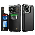 thumbnail image 1 of Case for iPhone 15 with Diamond Camera Frame, Luxury PU Leather Case [Magnetic Clasp] [Card Slots] Stand Durable Shockproof Case Back Wallet Flip Cover for iPhone 15 - Black, 1 of 7