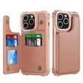 thumbnail image 1 of Case for iPhone 15 with Diamond Camera Frame, Luxury PU Leather Case [Magnetic Clasp] [Card Slots] Stand Durable Shockproof Case Back Wallet Flip Cover for iPhone 15 - Rosegold, 1 of 7