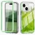 thumbnail image 1 of Case for iPhone 15, Luxury Gradient Marble Color Case with Built-in Screen Protector Front Cover Wireless Charging Protective Girls Women Phone Case for iPhone 15, Green, 1 of 8