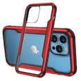 thumbnail image 1 of Case for iPhone 15, [Military Grade Drop Protection] [Wireless Charging] Soft TPU Frame + Clear Hard PC Back Case, Shockproof Non-Slip Stylish Cover for iPhone 15 - Red, 1 of 10
