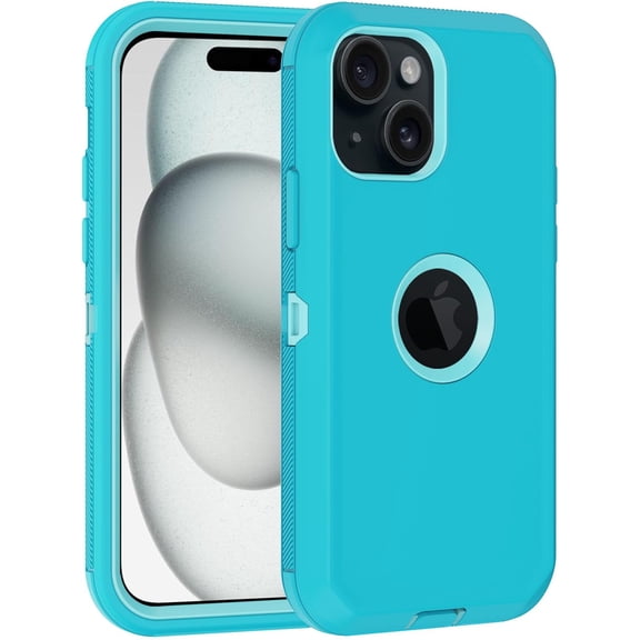 Case for iPhone 15 Mint Phone Cover for Apple iPhone 15 | with Built in Screen Protector, Heavy Duty, Drop Protection, Full Body, 3 Layer, Rugged, Shockproof, Dust Proof, Tough, Protective