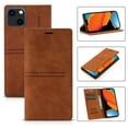thumbnail image 1 of Case for iPhone 15 Plus Card Slots Holder Wallet Case, Premium PU Leather + Soft Silicone Shockproof Magnetic Closure Flip Folio Cover with Kickstand Protective Case, Brown, 1 of 10