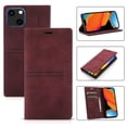 thumbnail image 1 of Case for iPhone 15 Plus Card Slots Holder Wallet Case, Premium PU Leather + Soft Silicone Shockproof Magnetic Closure Flip Folio Cover with Kickstand Protective Case, Winered, 1 of 10