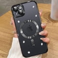 thumbnail image 1 of Case for iPhone 15 Plus Case 6.7" [Compatible with MagSafe] [Built-in Camera Protector] Clear Plating Luxury Cover for Women Men Soft TPU Bumper Drop Protective Phone Case,Black, 1 of 12