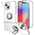 thumbnail image 1 of Case for iPhone 15 Plus Case with Ring Kickstand Holder [Built-in Camera Lens & Screen Protector] [Support Car Mount] Clear Soft TPU Shockproof Protective Phone Cover, 1 of 12