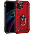 thumbnail image 1 of Case for iPhone 15 Plus,Military Car Holder [Built-in Kickstand] Metal Ring Dual-Layer Heavy Duty TPU+PC Shockproof Protection Phone Case for iPhone 15 Plus,6.7 Inch 2023 (Red), 1 of 11