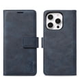 thumbnail image 1 of Case for iPhone 15 Plus, PU Leather Folio Wallet Case with Detachable Magsafe Back Case, Kickstand Magnetic Closure Card Slots Full Body Protection Classic Business Men Women - Blue, 1 of 13