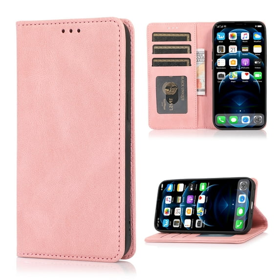 Case for iPhone 15 Plus Wallet with Credit Card Holder, Strong Magnetic Closure PU Leather Flip Cover with Folio Kickstand Protection Full Body Shockproof Case for iPhone 15 Plus, Rosegold