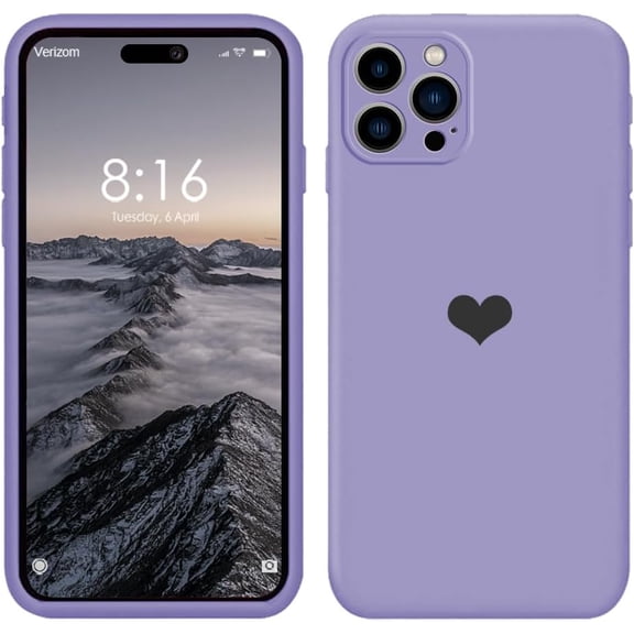 Case for iPhone 15 Pro（2023 Released）,Silicone Soft Cases for Women Girly Men，Slim Heart Pattern Stylish Cute Cover Shockproof Shell with Microfiber Lining (Lilac Purple)