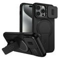 thumbnail image 1 of Case for iPhone 15 Pro 6.1" with Invisible Fold Holder Stand, MagSafe Magnetic Wireless Charging,Sliding camera casing,Shockproof Dropproof Tough Rugged Protective Case Cover,Black,For iPhone 15 Pro, 1 of 10