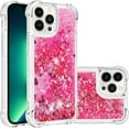 thumbnail image 1 of Case for iPhone 15 Pro Case Glitter Liquid Cute Clear Phone Case Floating Quicksand Shockproof Protective Bumper Soft TPU Case for iPhone 15 Pro 6.1 inch Love Pink YB, 1 of 6