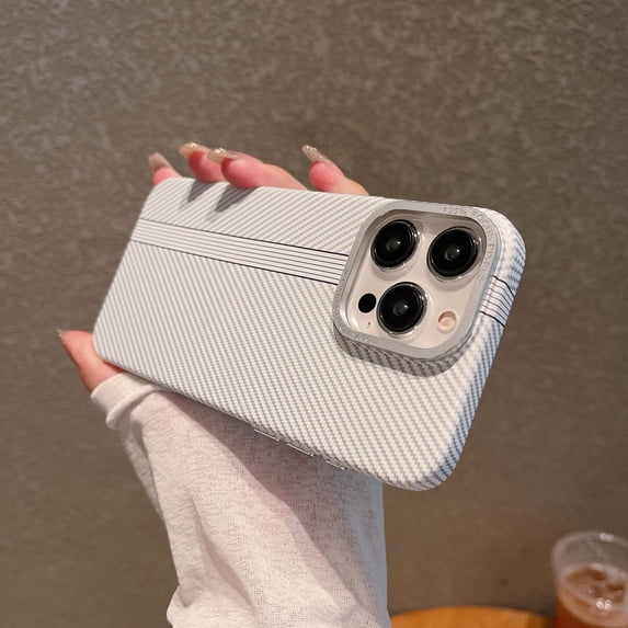 Case for iPhone 15 Pro Compatible with MagSafe, Sturdy Durable Slim & Light with a Good Touch Feeling, Aramid Fiber Military-Grade Drop Protection Case Cover for iPhone 15 Pro - White