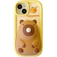 thumbnail image 1 of Case for iPhone 15 Pro,Cute 3D Kawaii Phone Cases Funny Butter Bear Angel Cartoon Cover with Keychain Soft Silicone Gel Drop Protection Case Women Girls for iPhone 15 Pro, 1 of 7