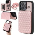 thumbnail image 1 of Case for iPhone 15 Pro, Detachable Crossbody Strap Wallet Case with Card Slots, Stand Ring Flip PU Leather Protective Cover Lanyard for Women for iPhone 15 Pro, Rosegold, 1 of 7