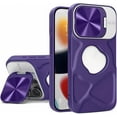 thumbnail image 1 of Case for iPhone 15 Pro,Fashion Shockproof DustProof Magnetic Built-in Camera Cover Kickstand TPU Full Body Anti-Scratch Protective Phone Case for iPhone 15 Pro,6.1 inch 2023 (Purple), 1 of 10