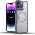 thumbnail image 1 of Case for iPhone 15 Pro,Full-Body Rugged Carbon Fibre Protective Clear Back Hybrid Magnetic with Wireless Charge Shockproof Protector Phone Case for iPhone 15 Pro,6.1 inch 2023 (Purple), 1 of 18