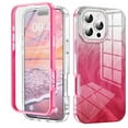 thumbnail image 1 of Case for iPhone 15 Pro, Luxury Gradient Marble Color Case with Built-in Screen Protector Front Cover Wireless Charging Protective Girls Women Phone Case for iPhone 15 Pro, Rose, 1 of 6