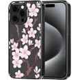 thumbnail image 1 of Case for iPhone 15 Pro Max, [10ft 4X Military-Grade Drop Protection] Durable & Shockproof Phone Case Cover Design for iPhone 15 Pro Max - Cherry Blossom - Clear Black, 1 of 6