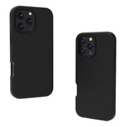 Case for iPhone 15 Pro Max, 3 Layers Protection PU Leather & Hard PC Hybird Case Heavy Duty Military-Grade Drop Bumper Silicone Back Shockproof Anti-Scratch Shell for iPhone 15 Pro Max, Black