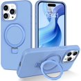 thumbnail image 1 of Case for iPhone 15 Pro Max 6.7-Inch,  [Compatible with Magsafe] with 0-150° Ring Holder Invisible Kickstand Slim Liquid Silicone Men Women Shockproof Protective Phone Cover, Blue, 1 of 9