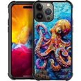 thumbnail image 1 of Case for iPhone 15 Pro Max Case, Cartoon Octopus Colored Pattern Graphic Design Girl Boy Soft Silicone Hard Acrylic Shock Protection Case for iPhone 15 Pro Max, 1 of 7