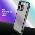 thumbnail image 1 of Case for iPhone 15 Pro Max Clear Rugged Cover with Stainless Steel Frame, Anti-Scratch & Protective Transparent Shell for Women Men, Rugged Shockproof Non-Yellowing Case for iPhone 15 Pro Max, Grey, 1 of 7