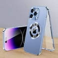 thumbnail image 1 of Case for iPhone 15 Pro Max, Compatible with Magsafe 360 Degree Full Body Protection Case Magnetic Attraction Metal Bumper + Front Glass + PC Back Cover for iPhone 15 Pro Max (6.7 inch) - Blue, 1 of 7