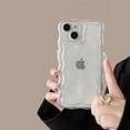 thumbnail image 1 of Case for iPhone 15 Pro Max,Cute 3D Transparent Meteorite Bubble Water Ripple Pattern Curly Wavy Frame Case,Soft TPU Shockproof Case for iPhone 15 Pro Max Phone Case 6.7 Inch,Clear, 1 of 12