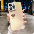 thumbnail image 1 of Case for iPhone 15 Pro Max, Cute Love Heart Pattern Phone Case, Matte Luxury Soft Metallic Luster Design with Camera Protector, Durable TPU Protective Cases for Women Girls, White, 1 of 13