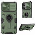 thumbnail image 1 of Case for iPhone 15 Pro Max,Decase Heavy Duty Dual Layer Hybrid Protective Case Slide Camera Protector 360° Ring Kickstand Shockproof Phone Cover,for Apple iPhone 15 Pro Max 2023 - Green, 1 of 9