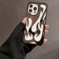 thumbnail image 1 of Case For iPhone 15 Pro Max,Electroplate Glossy Flame Shape Hollow Heat Dissipation Unique Luxury Design Protection Shockproof Women Girls Phone Case For iPhone 15 Pro Max,6.7 inch 2023 (DD Black), 1 of 9