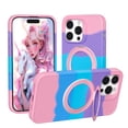 thumbnail image 1 of Case for iPhone 15 Pro Max with Magnetic [Rotatable Invisible Ring Stand] [Compatible with MagSafe] Soft Microfiber Lining Military-Grade Drop Protection Phone Case for iPhone 15 Pro Max, Dazzle Pink, 1 of 6