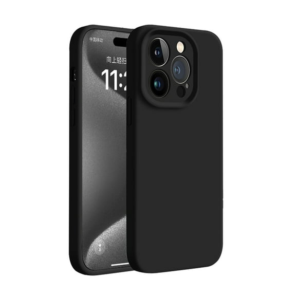 Case for iPhone 15 Pro Max, Triple-Layers Liquid Silicone Case, Soft PC Gel Rubber for Ultimate Shockproof Protection, Upgrade Camera Guard Anti-Dust Slim Phone Case for iPhone 15 Pro Max, Black