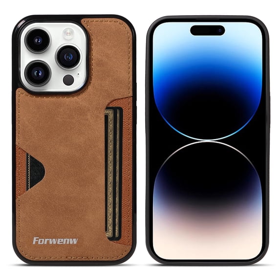 Case for iPhone 15 Pro Max, Vintage Premium PU Leather Wallet Case with Credit Card Slot Holder Ultra Slim Drop Protective Lightweight Phone Case Cover for iPhone 15 Pro Max 6.7 inch, Brown