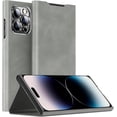 thumbnail image 1 of Case for iPhone 15 Pro Max Wallet Case, for Men Women with Credit Card Holders, Flip Folio PU Leather Kickstand Shockproof Protective Cover 6.7 inch (Gray), 1 of 14
