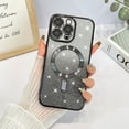 thumbnail image 1 of Case for iPhone 15 Pro Max Case for Women [Compatible with MagSafe] Full Camera Protection Plating Luxury Glitter Bling Soft TPU Shockproof Protective Cover for 15 Pro Max - Black, 1 of 6