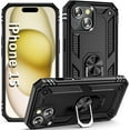 thumbnail image 1 of Case for iPhone 15 Pro Phone Case iPhone 15 Pro Case, with Slide Camera Cover and Stand Ring, Support Magnet Car Mount, Military Grade, Heavy Duty, for iPhone 15 Pro Case Grey, 1 of 12