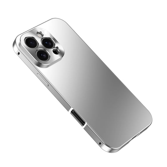 Case for iPhone 15 Pro Slim Fit, Luxury Shockproof Protective Thin Lightweight Metal Smoothly Anti-Fall Cover Compatible with iPhone 15 Pro Anti-Scratch Wireless Charging, Silver