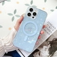 thumbnail image 1 of Case for iPhone 15 Pro Sparkle Glitter Bling Shell Pattern Magnetic Cover, Compatible with MagSafe Wireless Charging, Slim Lightweight TPU Bumper Shpckproof Case for iPhone 15 Pro, Blue, 1 of 11