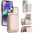 thumbnail image 1 of Case For iPhone 15 RFID Blocking Protective Purse Case With Magsafe Kickstand 2 In 1 Detachabl Flip Horizontal multi-slot card holder Shockproof Protective Leather Cover,Rose gold,For iPhone 15, 1 of 8