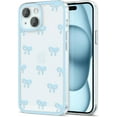 thumbnail image 1 of Case for iPhone 15/plus/pro/pro max, Clear Cute Ribbon Bowknot Pattern Aesthetic Transparent Phone Case Raised Camera Protection Stylish Slim Soft Durable TPU Protective Cover for Women Girls, 1 of 9