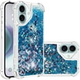 thumbnail image 1 of Case for iPhone 16 Case Glitter Liquid Cute Clear,Sparkle Floating Quicksand Shockproof Protective Bumper Soft TPU Phone Case for iPhone 16 6.1 inch Love Blue YB, 1 of 14